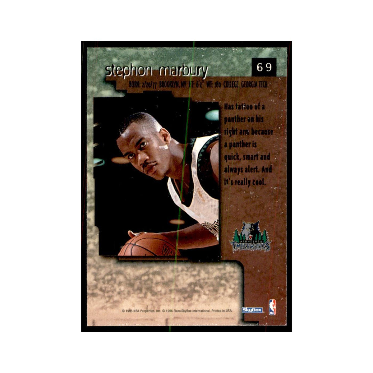 1996 SkyBox Premium Stephon Marbury Basketball Cards #69