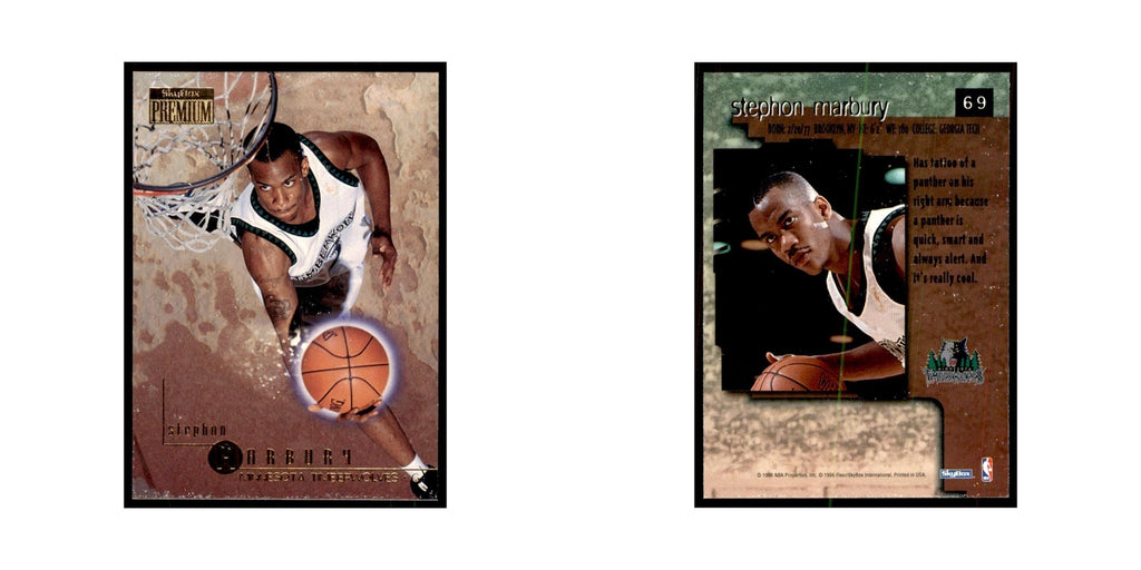 1996 SkyBox Premium Stephon Marbury Basketball Cards #69