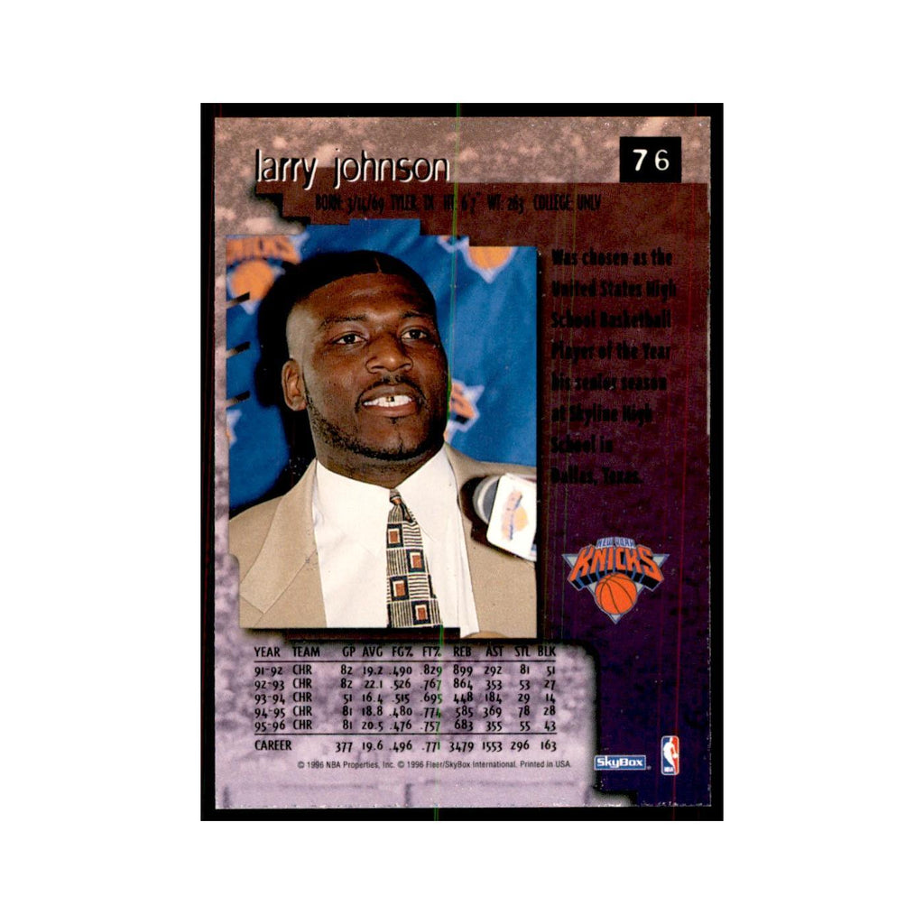 1996 SkyBox Premium Larry Johnson Basketball Cards #76