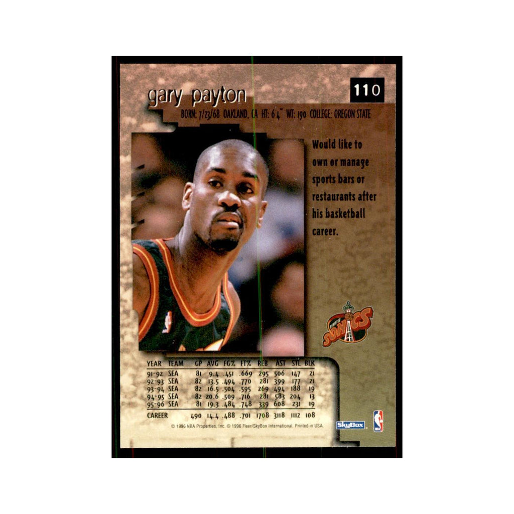 1996 SkyBox Premium Gary Payton Basketball Cards #110