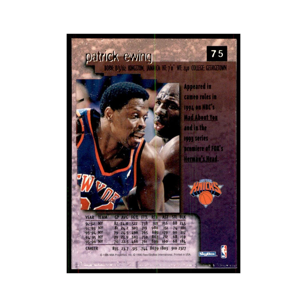 1996 SkyBox Premium Patrick Ewing Basketball Cards #75