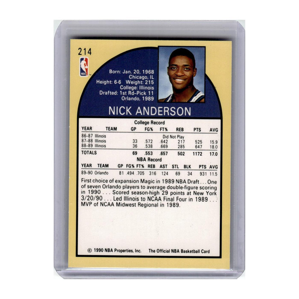 1990 Hoops Nick Anderson RC Magic #214