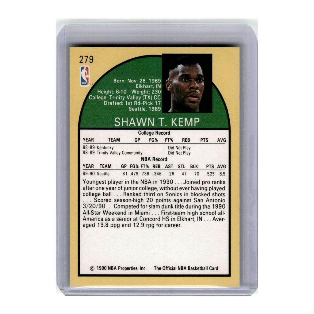 1990 Hoops Shawn Kemp RC Seattle SuperSonics #279