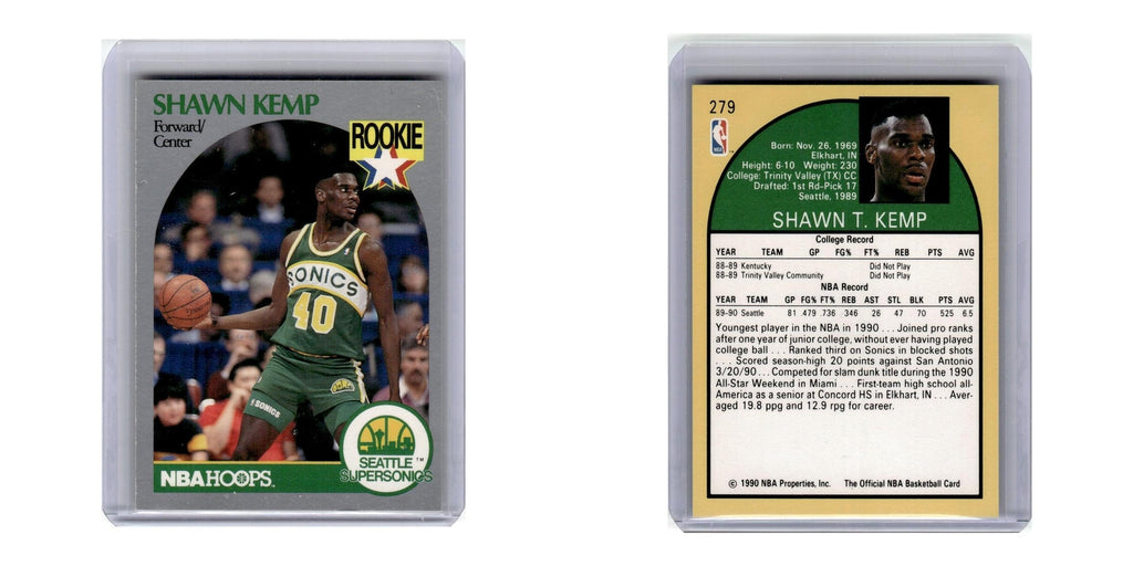 1990 Hoops Shawn Kemp RC Seattle SuperSonics #279