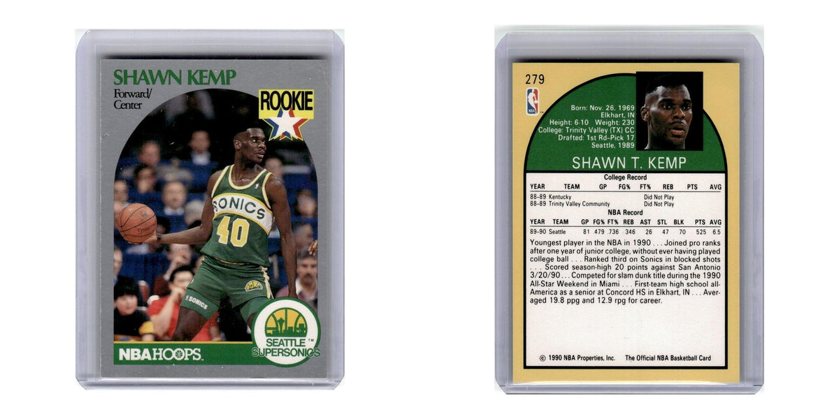 1990 Hoops Shawn Kemp RC Seattle SuperSonics #279