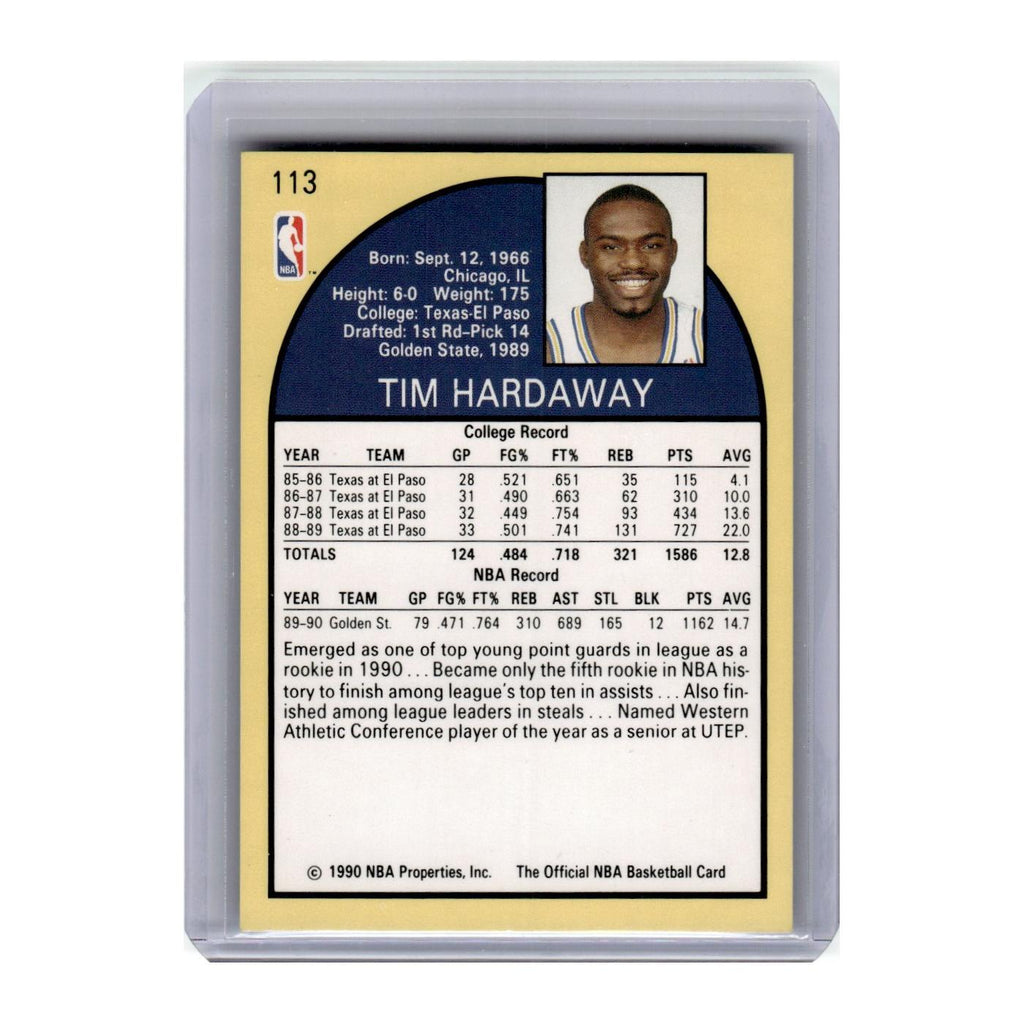 1990 Hoops Tim Hardaway RC Golden State Warriors #113