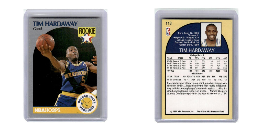 1990 Hoops Tim Hardaway RC Golden State Warriors #113