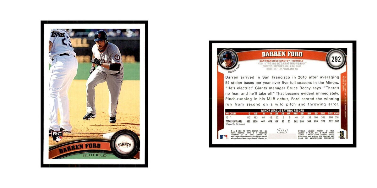 2011 Topps Darren Ford RC Baseball Cards #292