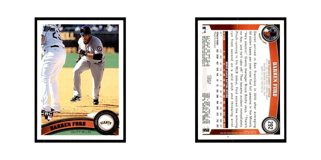 2011 Topps Darren Ford RC Baseball Cards #292