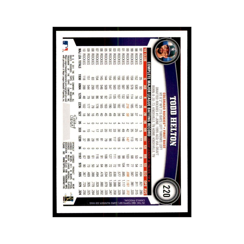 2011 Topps Todd Helton Baseball Cards #220