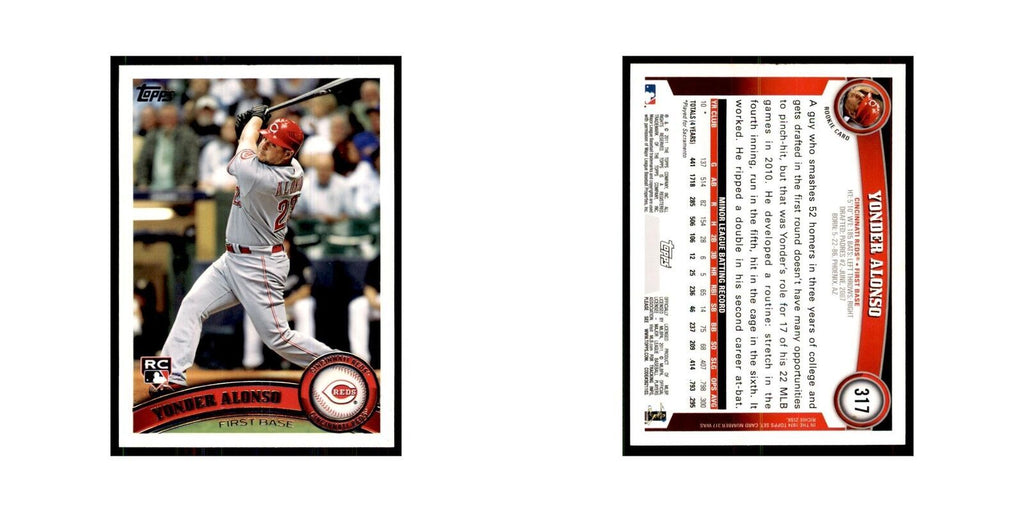 2011 Topps Yonder Alonso RC Baseball Cards #317