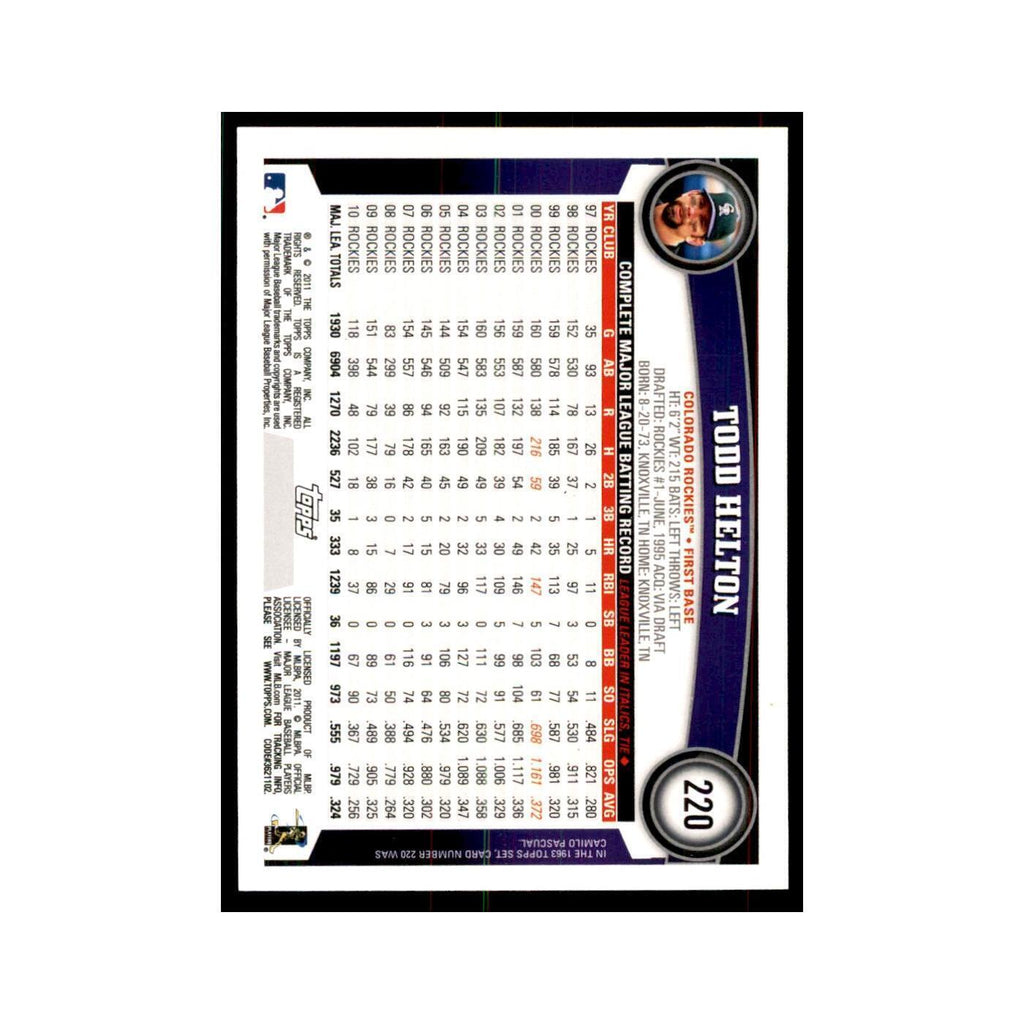 2011 Topps Todd Helton Baseball Cards #220