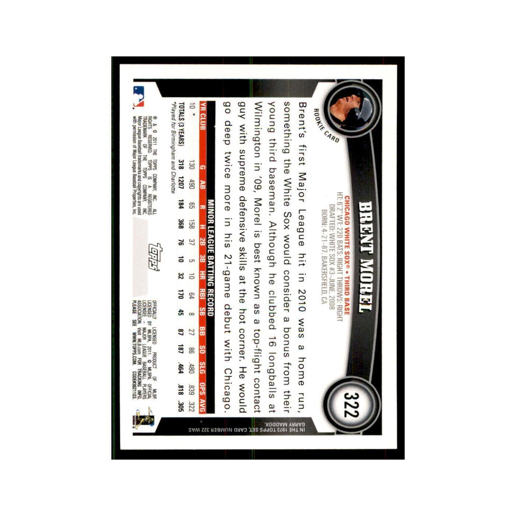 2011 Topps Brent Morel RC Baseball Cards #322