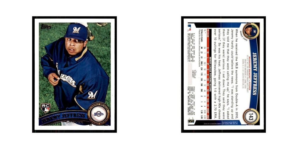 2011 Topps Jeremy Jeffress RC Baseball Cards #143