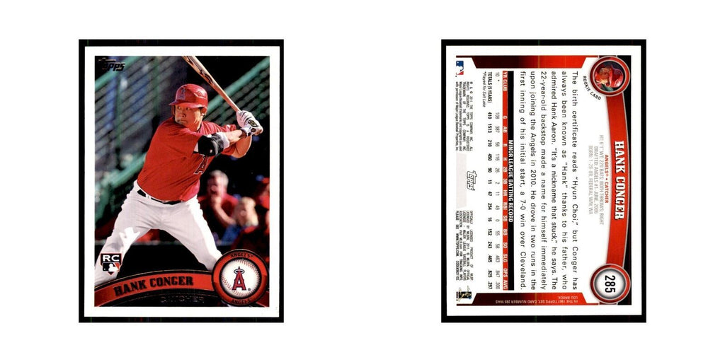 2011 Topps Hank Conger RC Baseball Cards #285