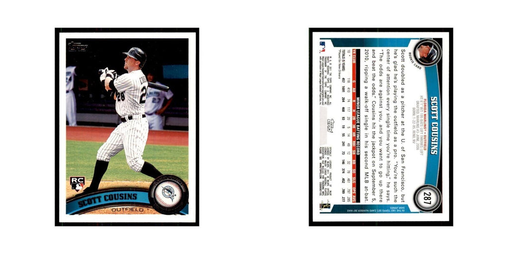 2011 Topps Scott Cousins RC Baseball Cards #287
