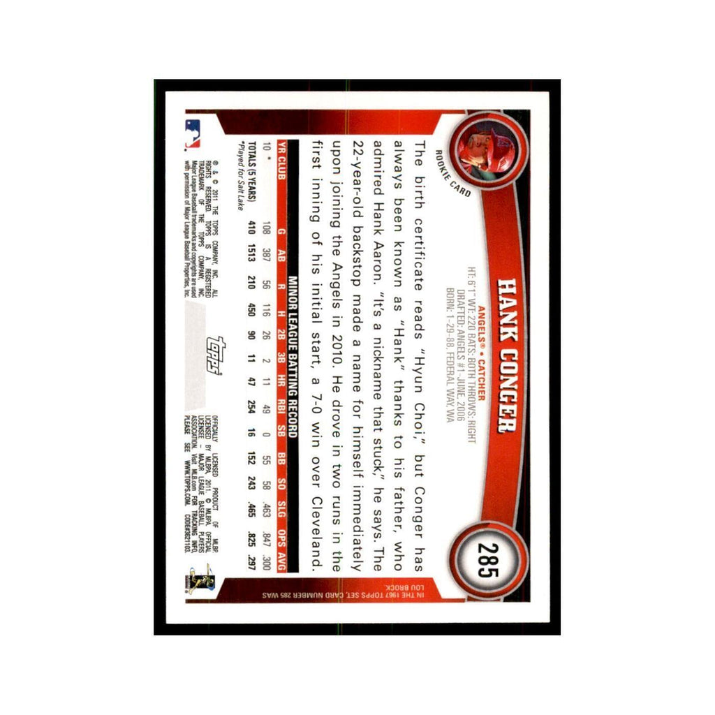 2011 Topps Hank Conger RC Baseball Cards #285