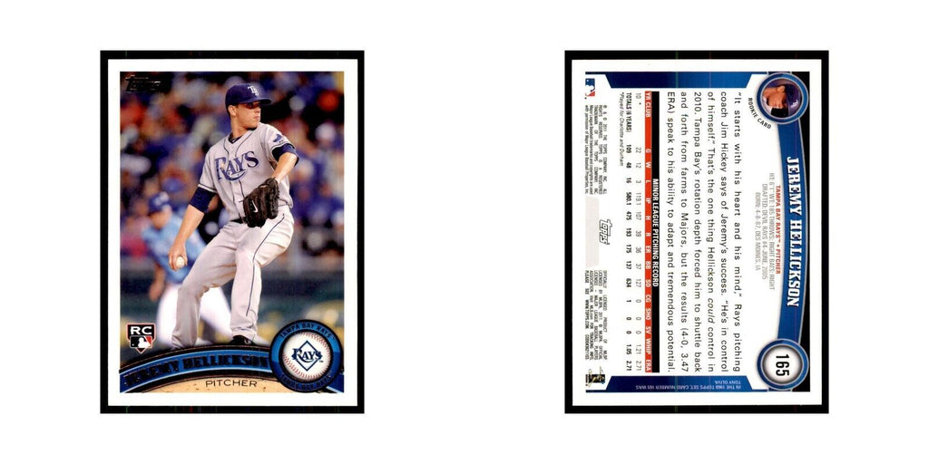 2011 Topps Jeremy Hellickson RC Baseball Cards #165