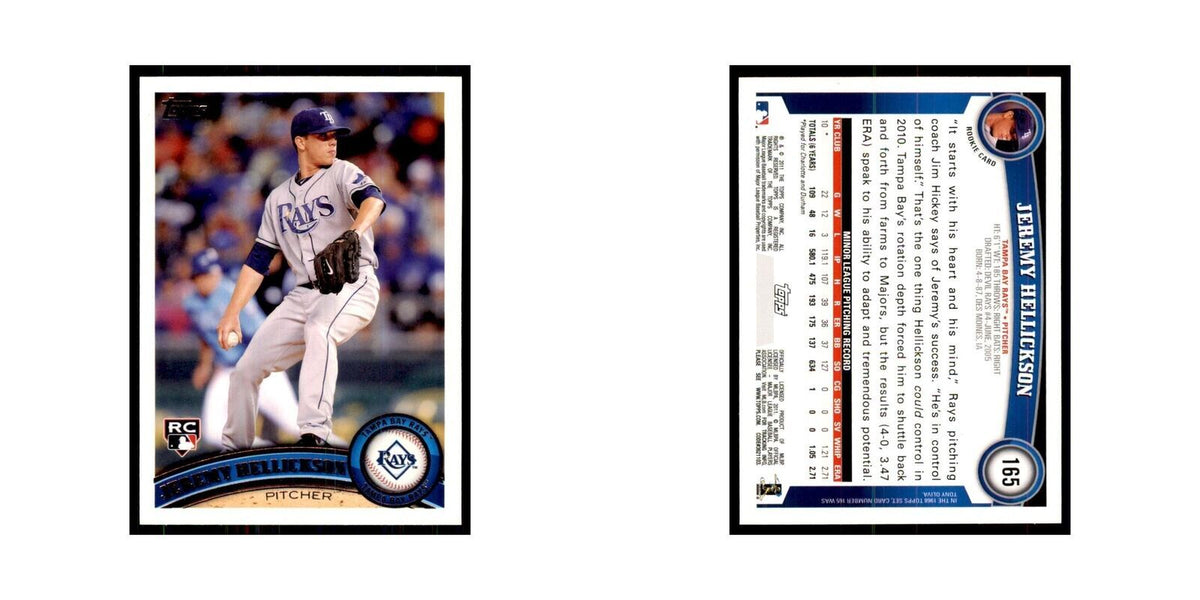 2011 Topps Jeremy Hellickson RC Baseball Cards #165