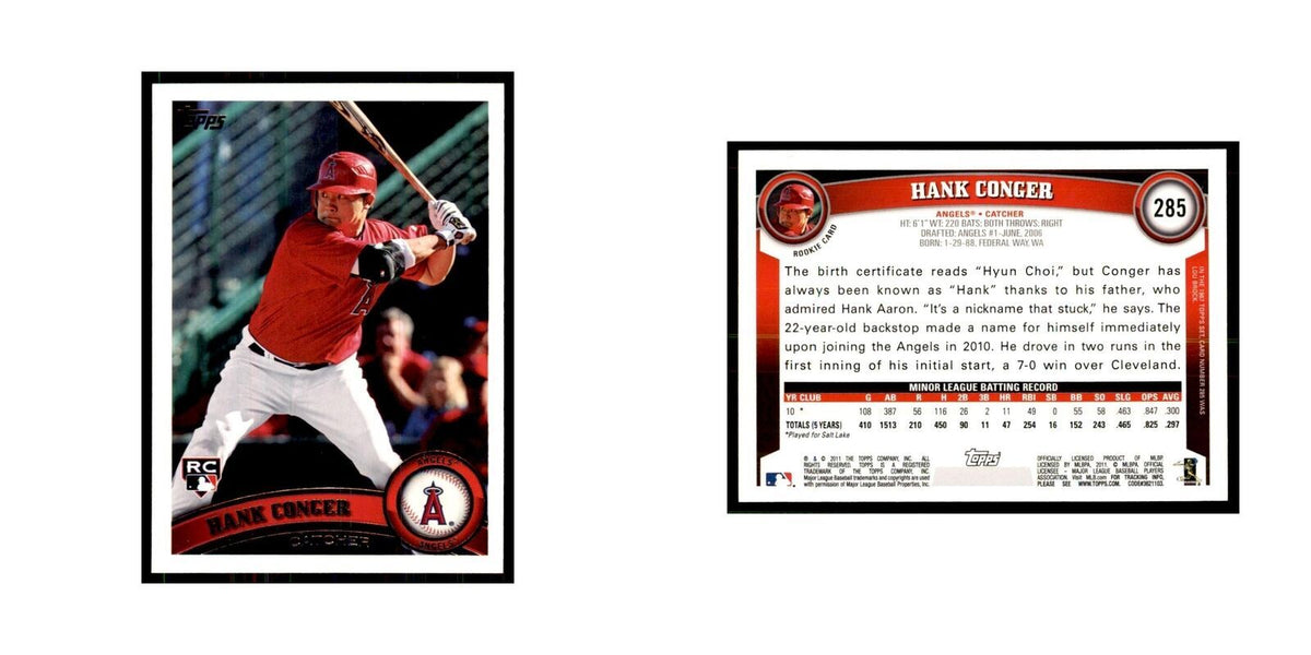 2011 Topps Hank Conger RC Baseball Cards #285