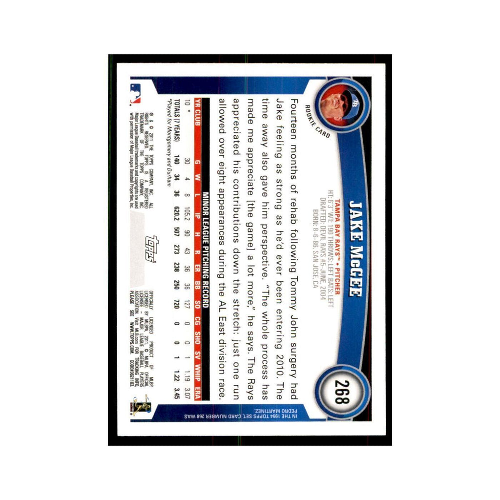 2011 Topps Jake McGee RC Baseball Cards #268