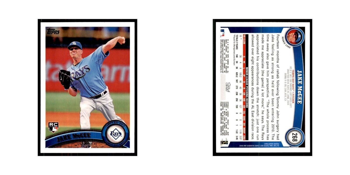 2011 Topps Jake McGee RC Baseball Cards #268