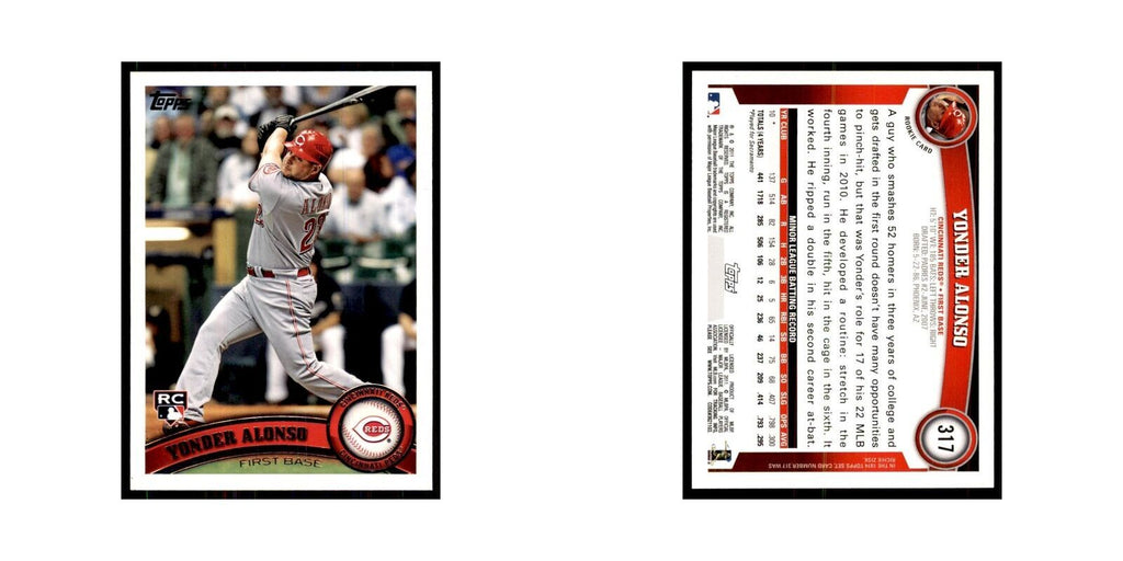 2011 Topps Yonder Alonso RC Baseball Cards #317
