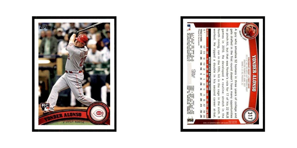 2011 Topps Yonder Alonso RC Baseball Cards #317