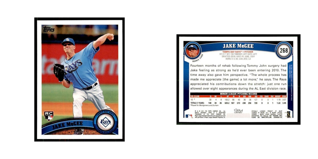 2011 Topps Jake McGee RC Baseball Cards #268