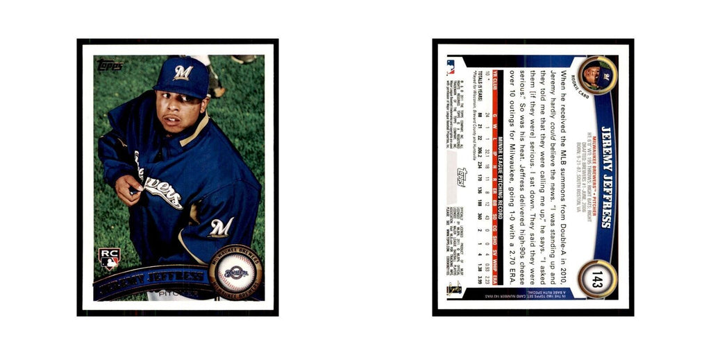 2011 Topps Jeremy Jeffress RC Baseball Cards #143