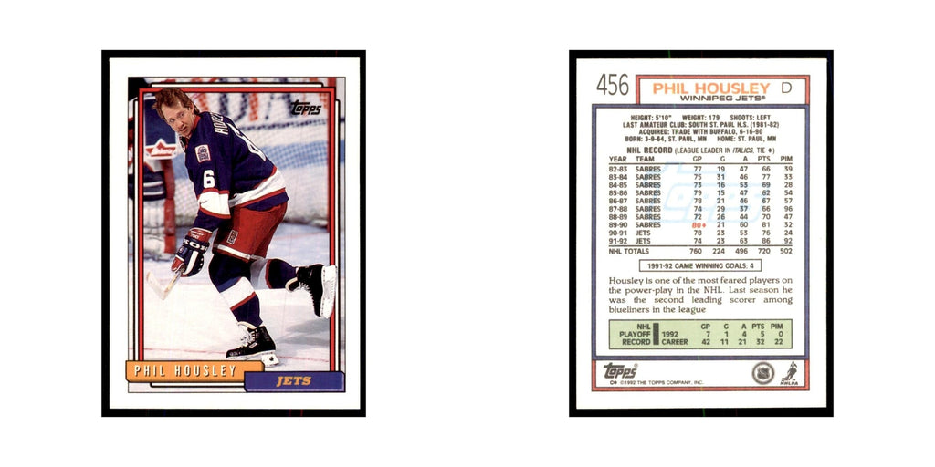 Phil Housley 1992 Topps #456 Hockey Cards Hockey Card NM