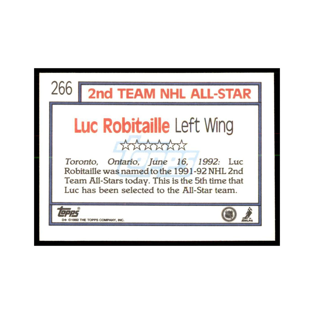 Luc Robitaille 1992 Topps #266 Hockey Cards Hockey Card NM
