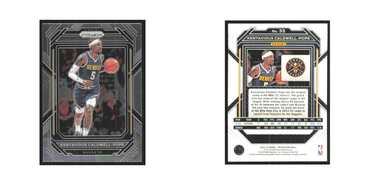Kentavious Caldwell-Pope 2022 Panini Prizm #33 Denver Nuggets Basketball Card NM