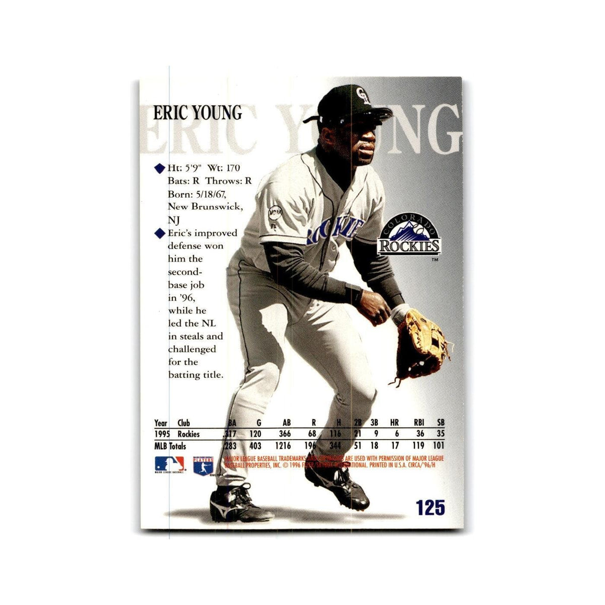 Eric Young 1996 Circa #125 Colorado Rockies Baseball Card NM