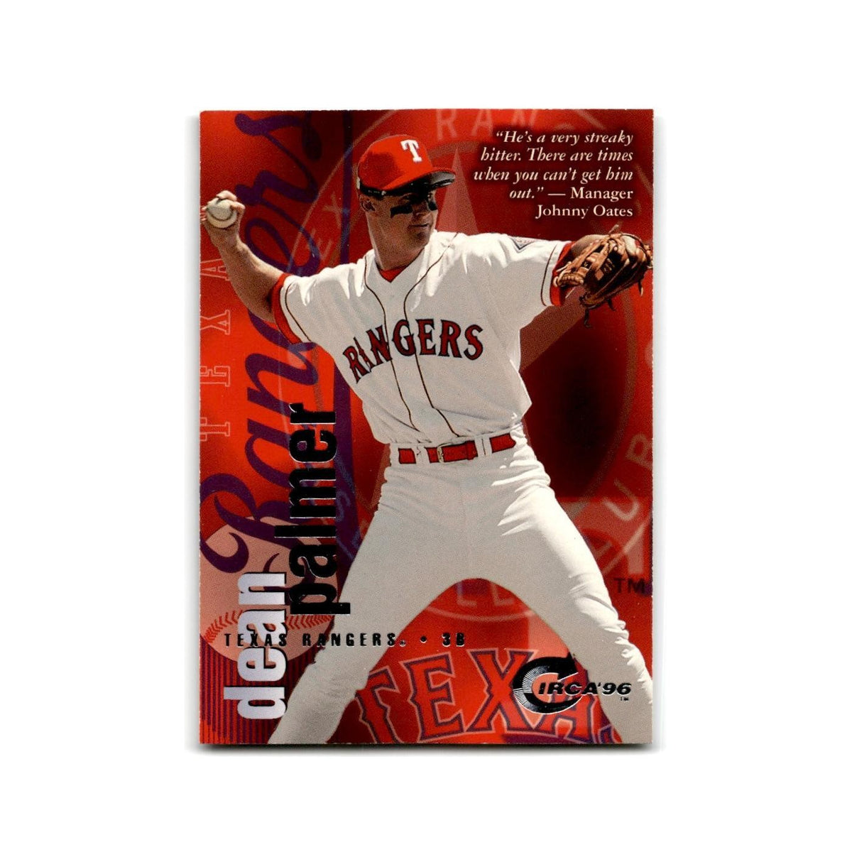 Dean Palmer 1996 Circa #90 Texas Rangers Baseball Card NM
