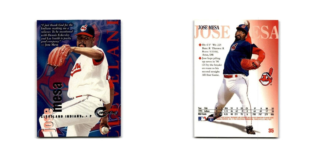 Jose Mesa 1996 Circa #35 Cleveland Indians Baseball Card NM