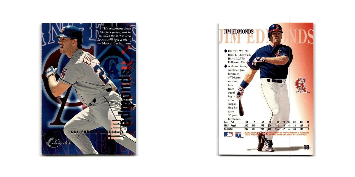 Jim Edmonds 1996 Circa #18 California Angels Baseball Card NM