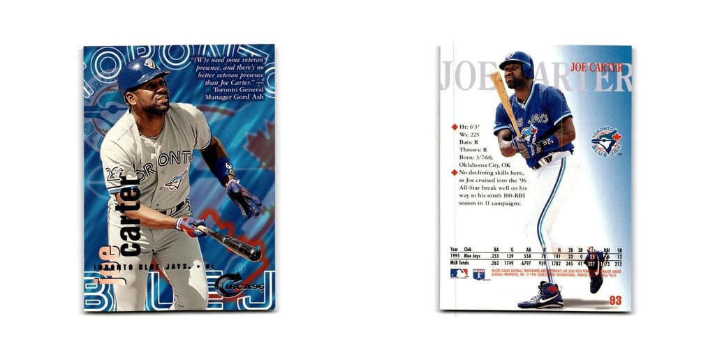 Joe Carter 1996 Circa #93 Toronto Blue Jays Baseball Card NM