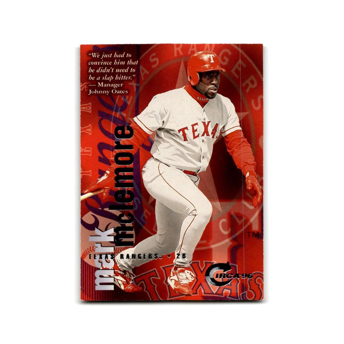 Mark McLemore 1996 Circa #89 Texas Rangers Baseball Card NM