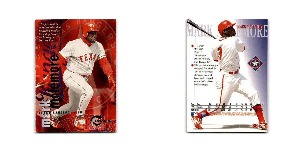 Mark McLemore 1996 Circa #89 Texas Rangers Baseball Card NM