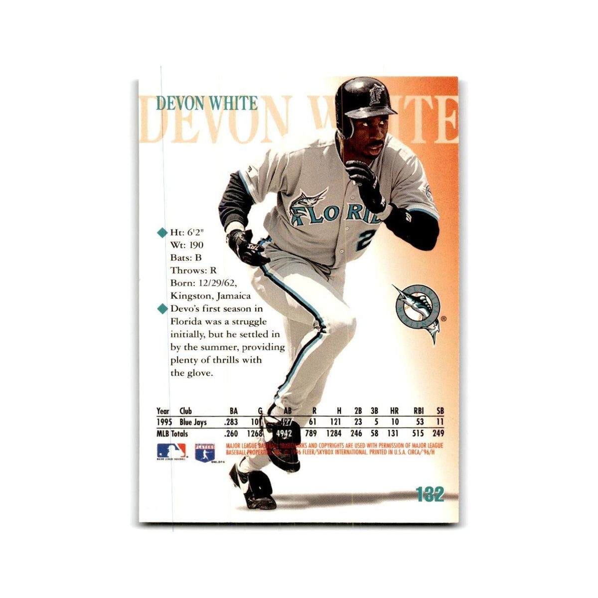 Devon White 1996 Circa #132 Florida Marlins Baseball Card NM