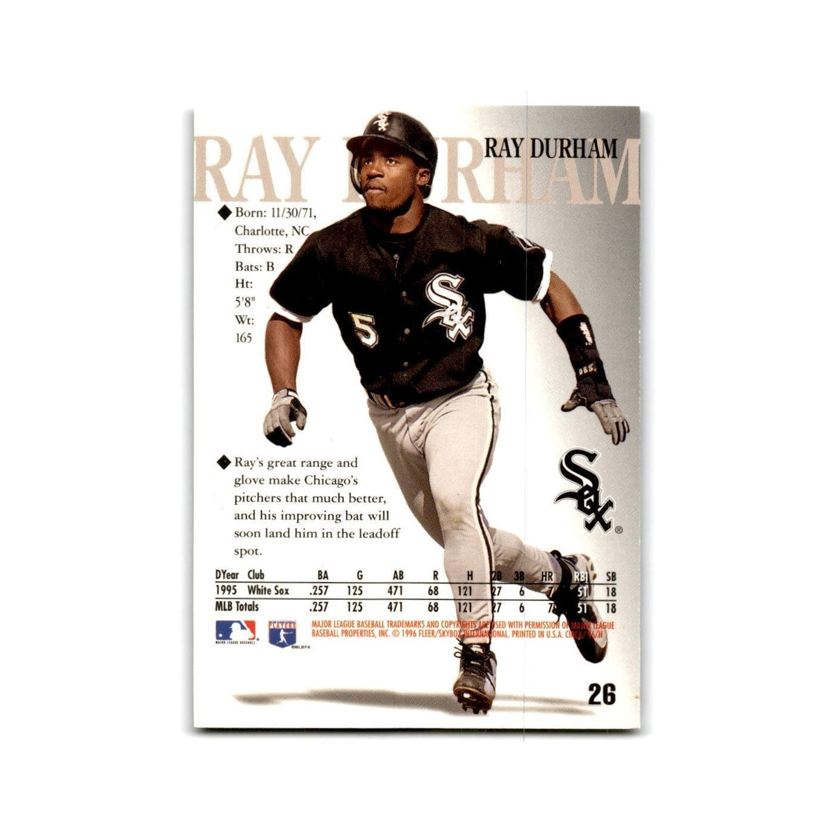 Ray Durham 1996 Circa #26 Chicago White Sox Baseball Card NM