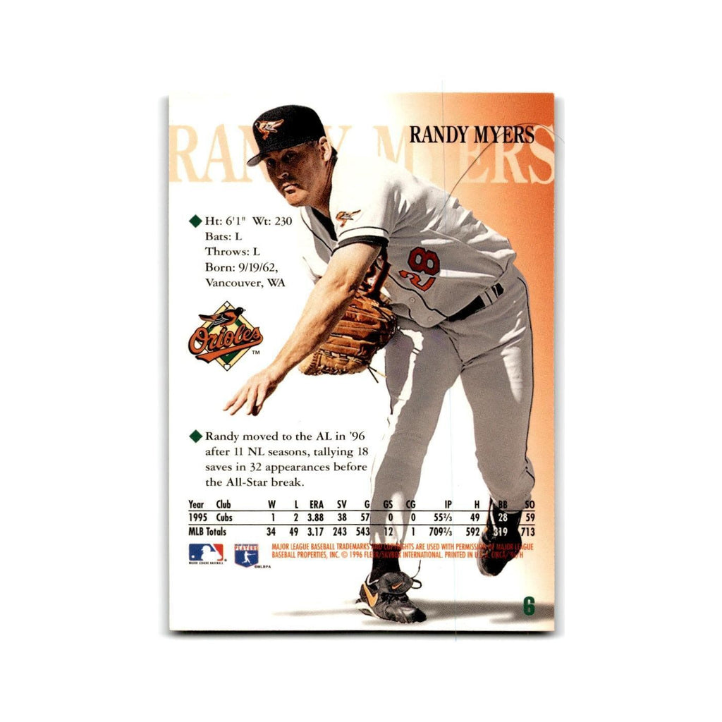 Randy Myers 1996 Circa #6 Baltimore Orioles Baseball Card NM