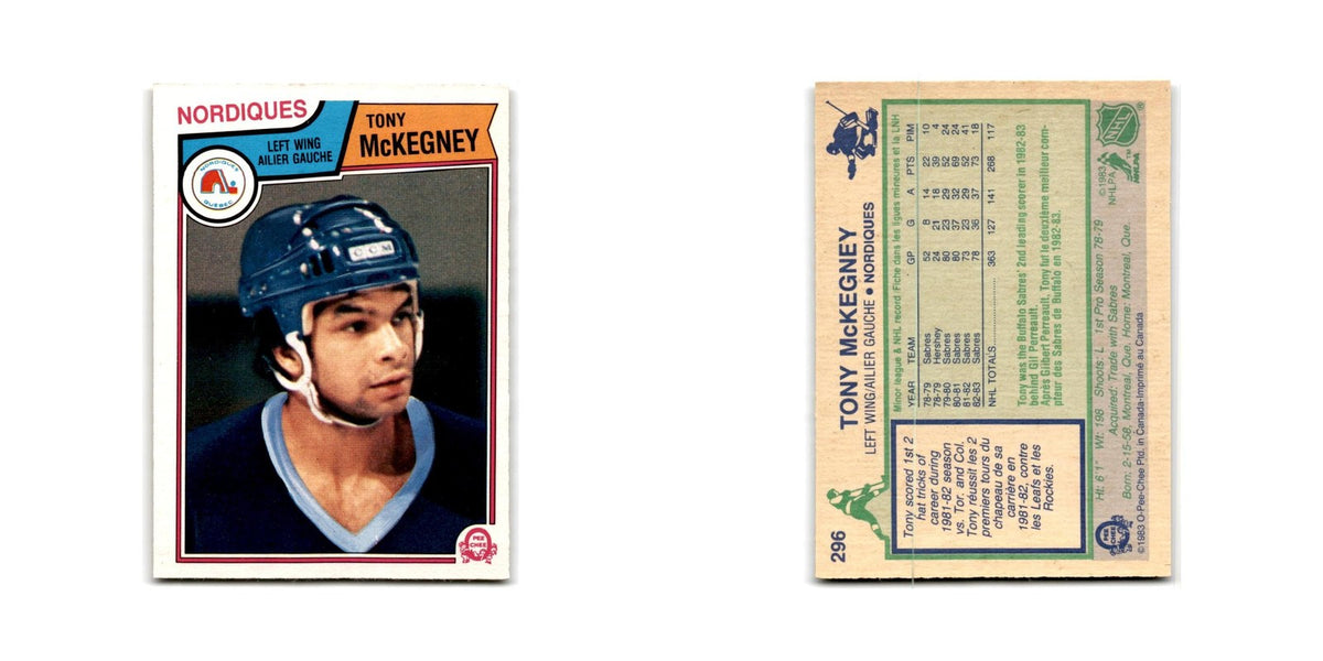 1983 O-Pee-Chee Tony McKegney Quebec Nordiques #296