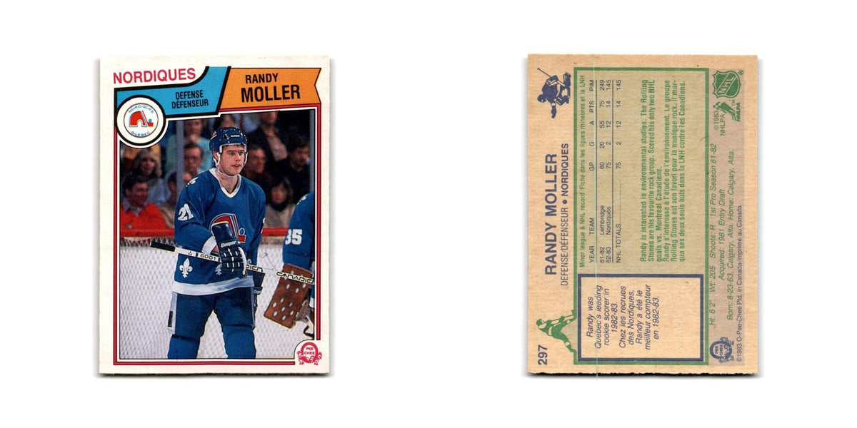 1983 O-Pee-Chee Randy Moller RC Quebec Nordiques #297