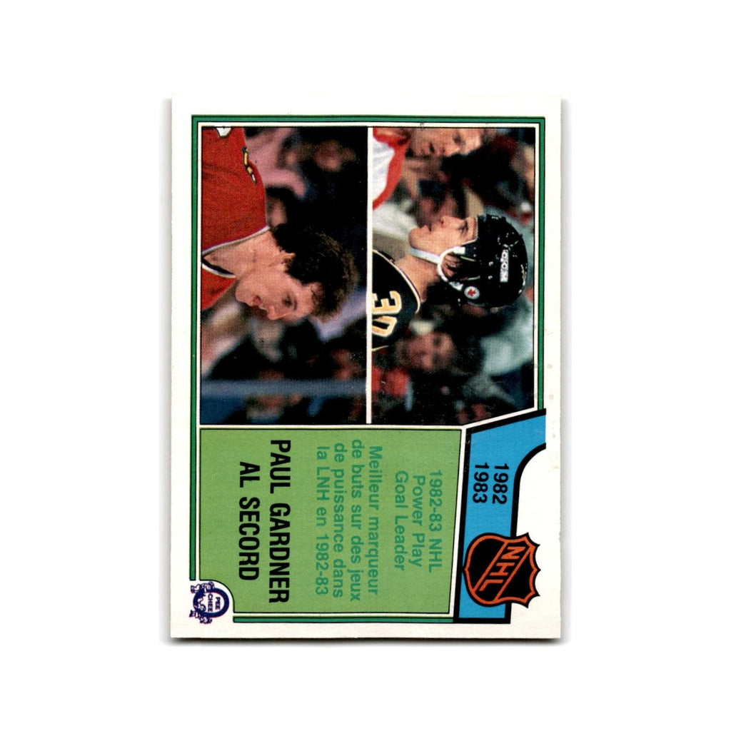 1983 O-Pee-Chee Paul Gardner Al Secord PPG Goal Leaders #219