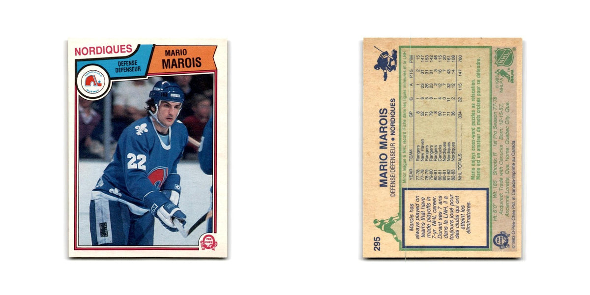 1983 O-Pee-Chee Mario Marois Quebec Nordiques #295