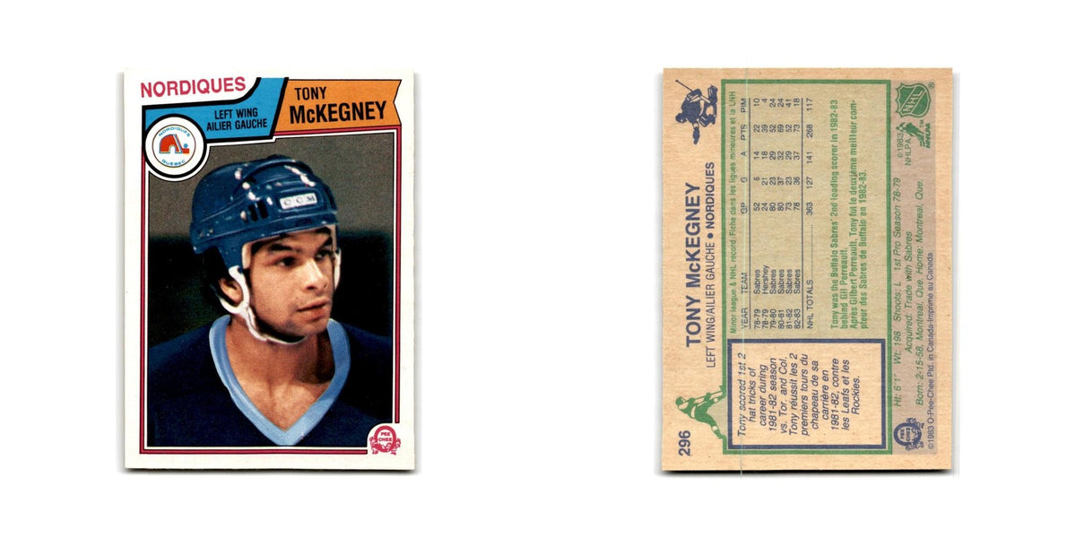 1983 O-Pee-Chee Tony McKegney Quebec Nordiques #296