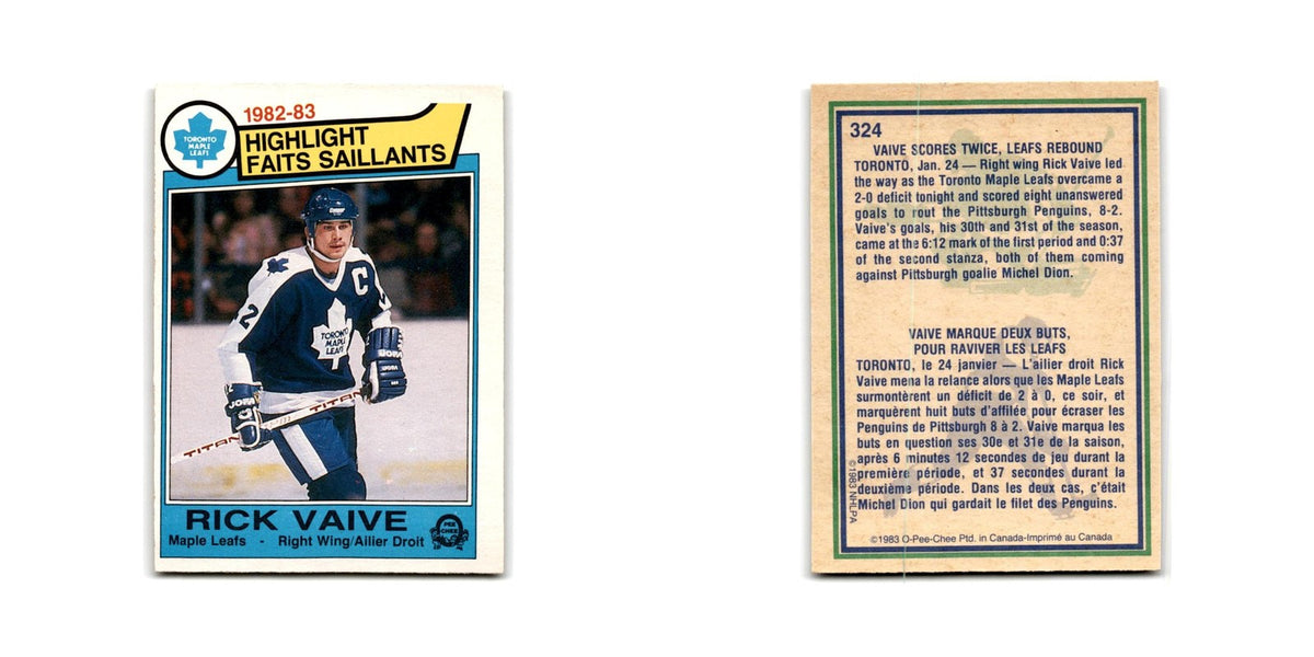 1983 O-Pee-Chee Rick Vaive Toronto Maple Leafs #324