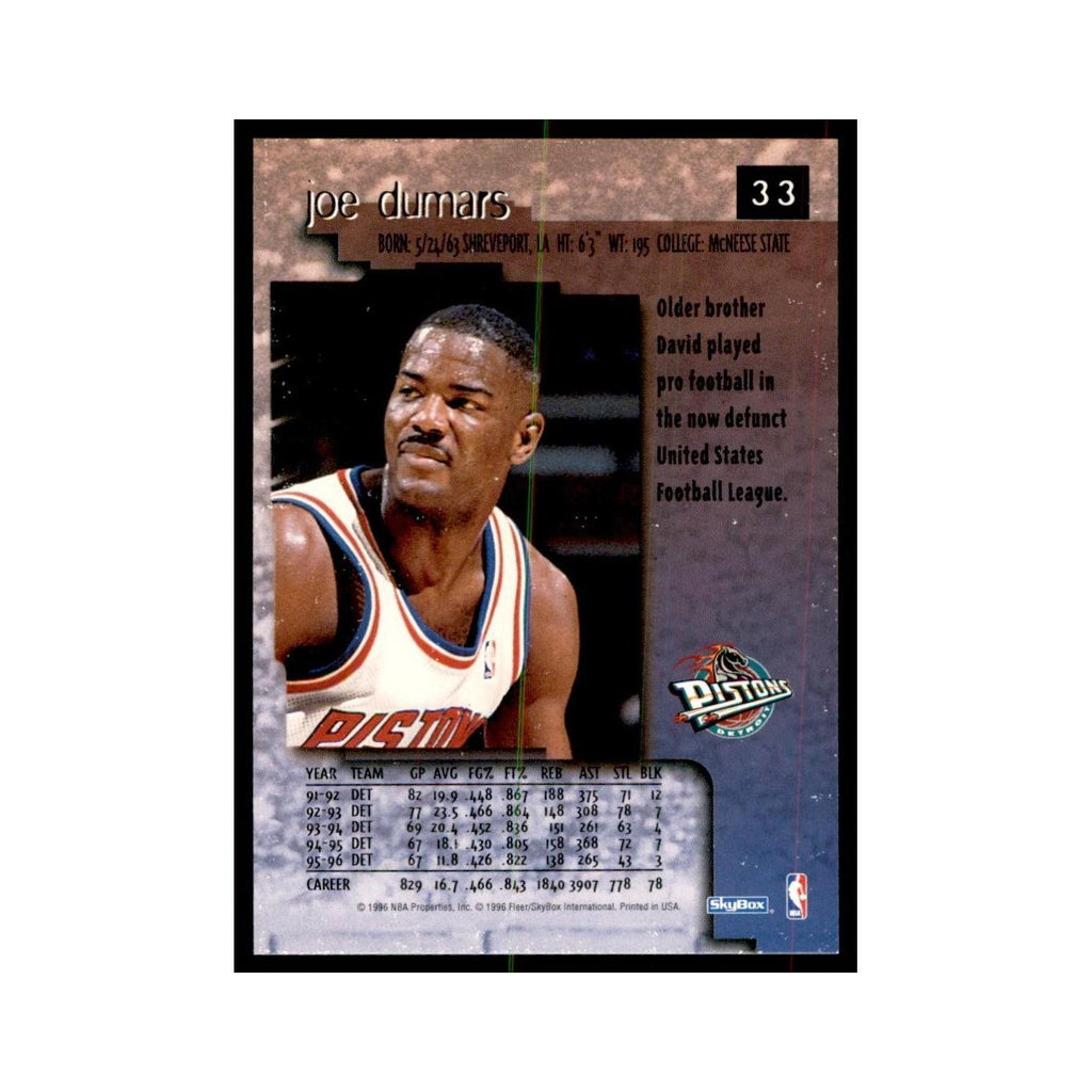 1996 SkyBox Premium Joe Dumars Basketball Cards #33